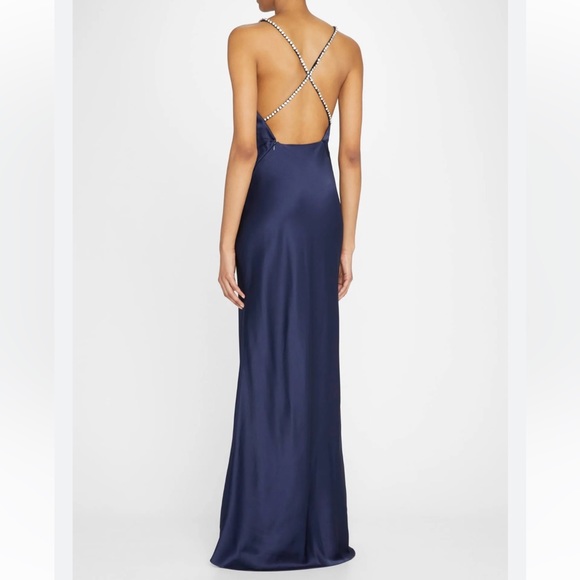 Jason Wu Swarovski Crystal Strap Silk Gown White Size 6 - Picture 10 of 12